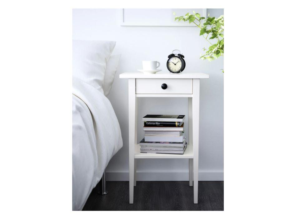 IKEA HEMNES Bedside Table, White Stain