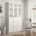 IKEA BILLY - OXBERG Bookcase with Panel - Glass Doors White, Glass 120X30X202 cm