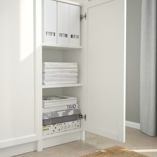 IKEA BILLY - OXBERG Bookcase with Panel - Glass Doors White, Glass 120X30X202 cm