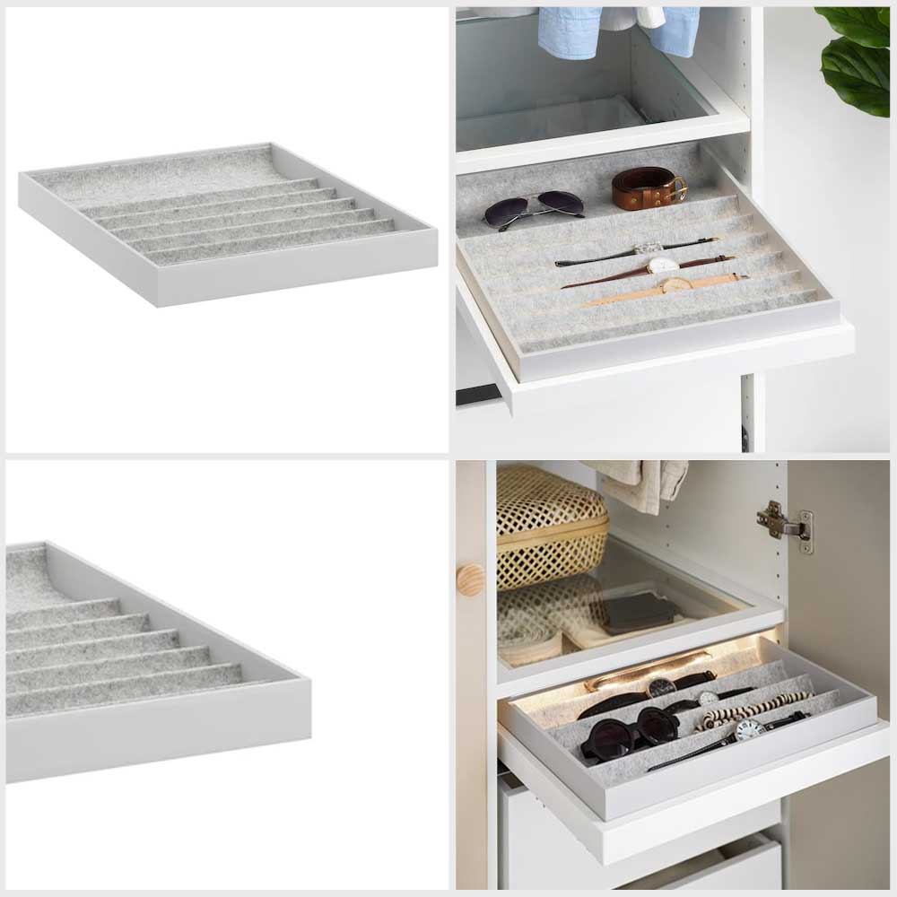 Ikea KOMPLEMENT Insert with compartments, light grey, 40x53x5 cm
