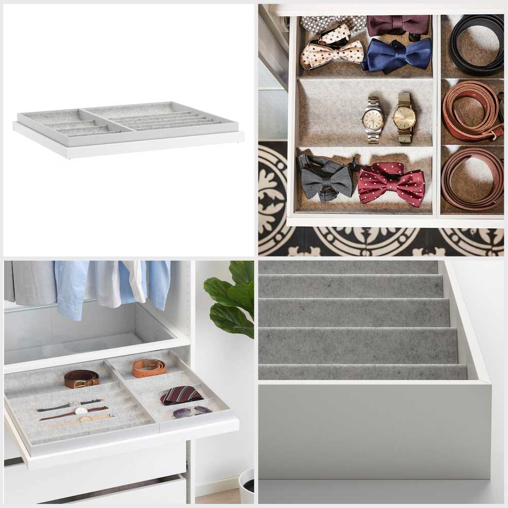 Ikea KOMPLEMENT Pull-out tray with insert, white 75x58 cm