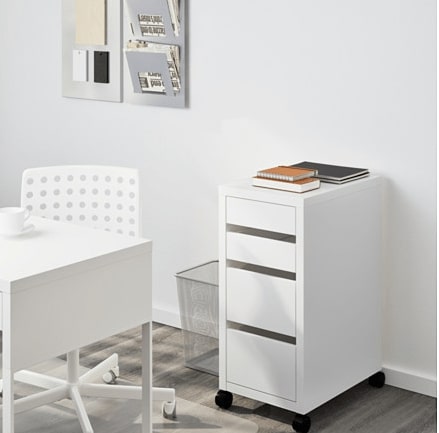 IKEA MICKE Drawer Unit on Castors, White