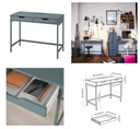 ALEX Desk Grey-Turquoise 100X48 cm