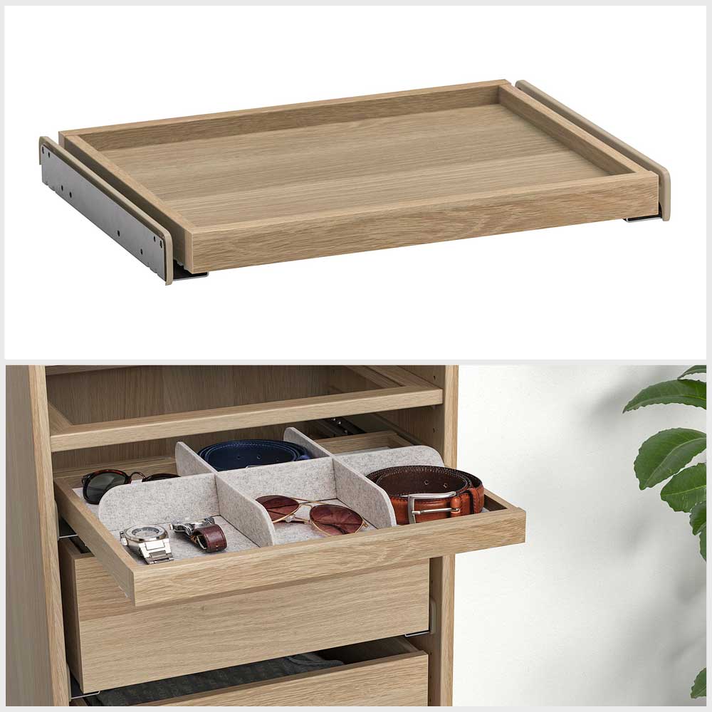 Ikea KOMPLEMENT Pull-out tray, white stained oak effect, 50x35 cm