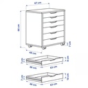 ALEX Drawer Unit on Castors Black-Brown 67X66 cm