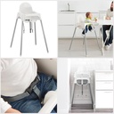 Antilop Highchair with Safety Belt, White, Silver-Colour