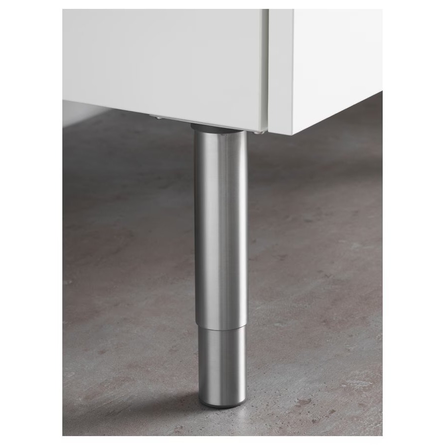 Ikea GODMORGON leg round/stainless steel 15/25 cm