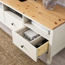 HEMNES TV Bench, White Stain, Light Brown,148 x 47 x 57 cm