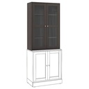 HAVSTA Glass-Door Cabinet, Dark Brown 81X35X123 cm