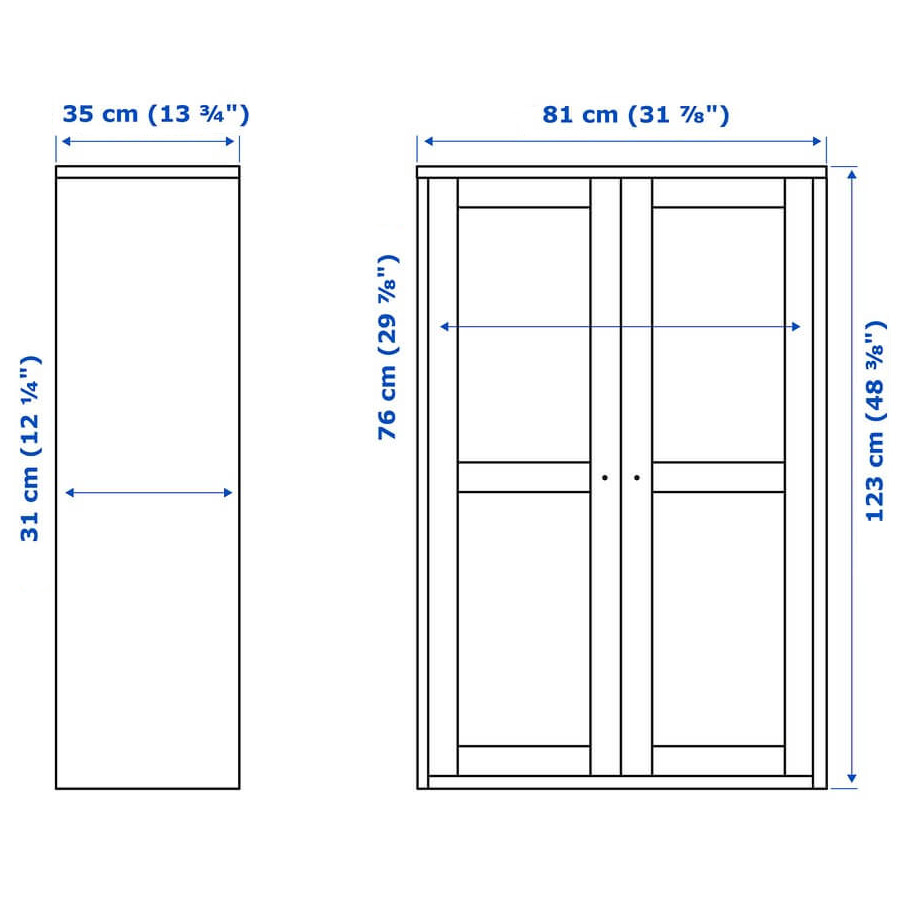 HAVSTA Glass-Door Cabinet, Dark Brown 81X35X123 cm