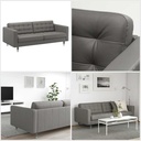Ikea LANDSKRONA 3-seat sofa, Grann/Bomstad grey-green/metal