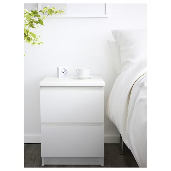 MALM Bedroom Furniture, Set of 3 White 150X200 cm