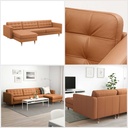 Ikea LANDSKRONA 4-seat sofa, with chaise longue/Grann/Bomstad golden-brown/metal