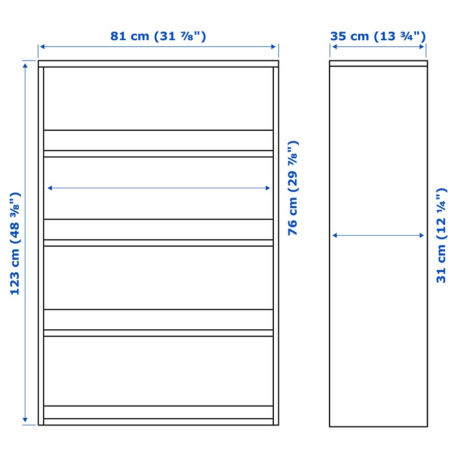 HAVSTA Shelving Unit, white 81x35x123 cm