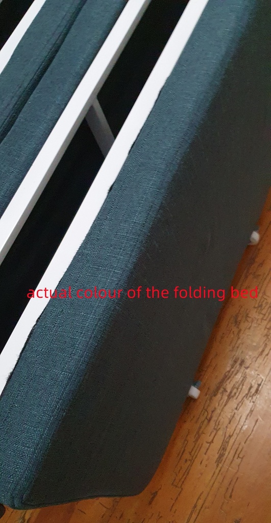 Foldable Bed, greenish grey-White, 75cm