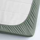 VÅRVIAL Fitted sheet, grey-green, 80x200 cm