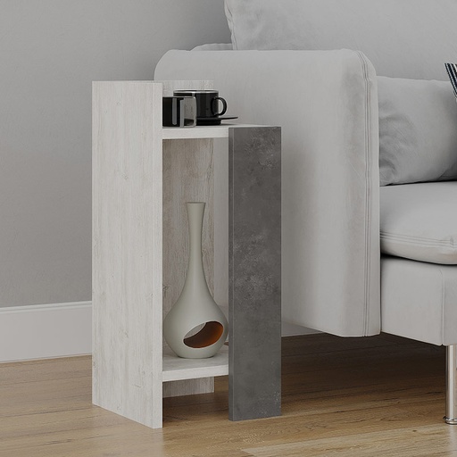 Erzin Nightstand Left Module - Ancient White - Retro Grey