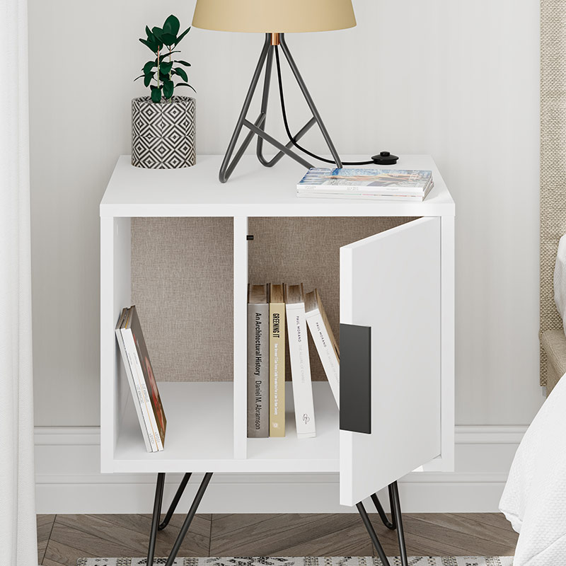 ANTIOCH BEDSIDE TABLE - WHITE - WHITE