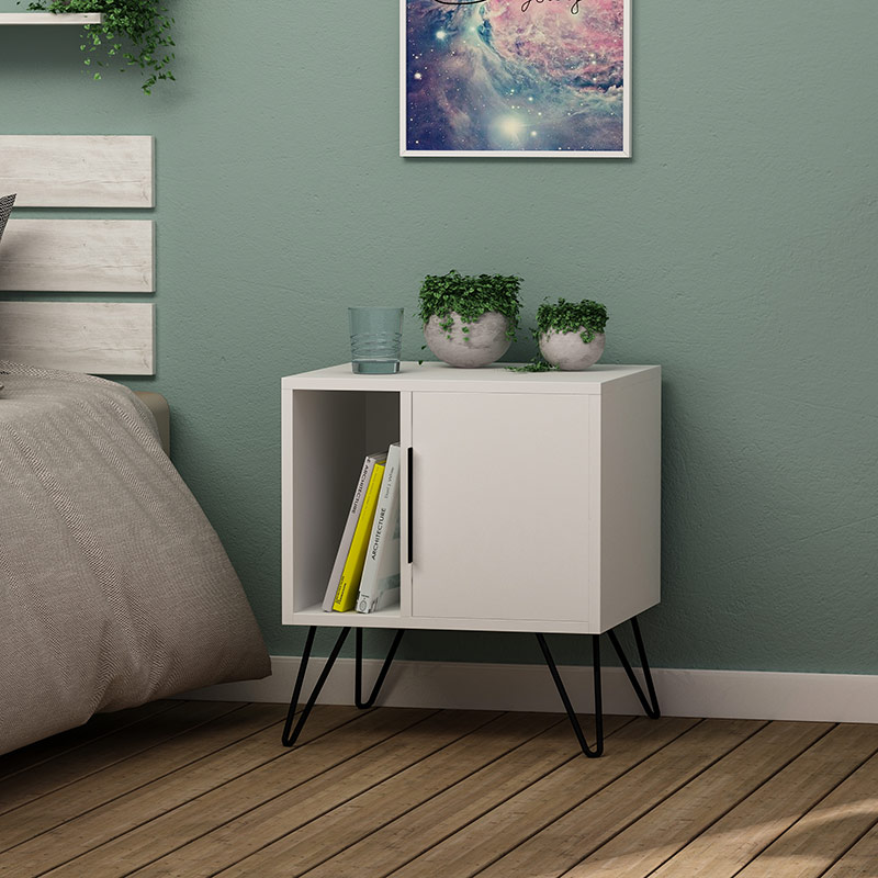 ANTIOCH BEDSIDE TABLE - WHITE - WHITE