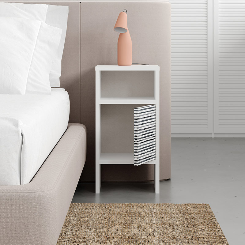 ASHEBORO NIGHTSTAND - WHITE - ZEBRA