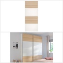 Ikea MEHAMN 4 panels for sliding door frame, white stained oak effect/white 100x236 cm