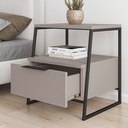 GLADSTONE NIGHTSTAND WITH DRAWER - LIGHT MOCHA