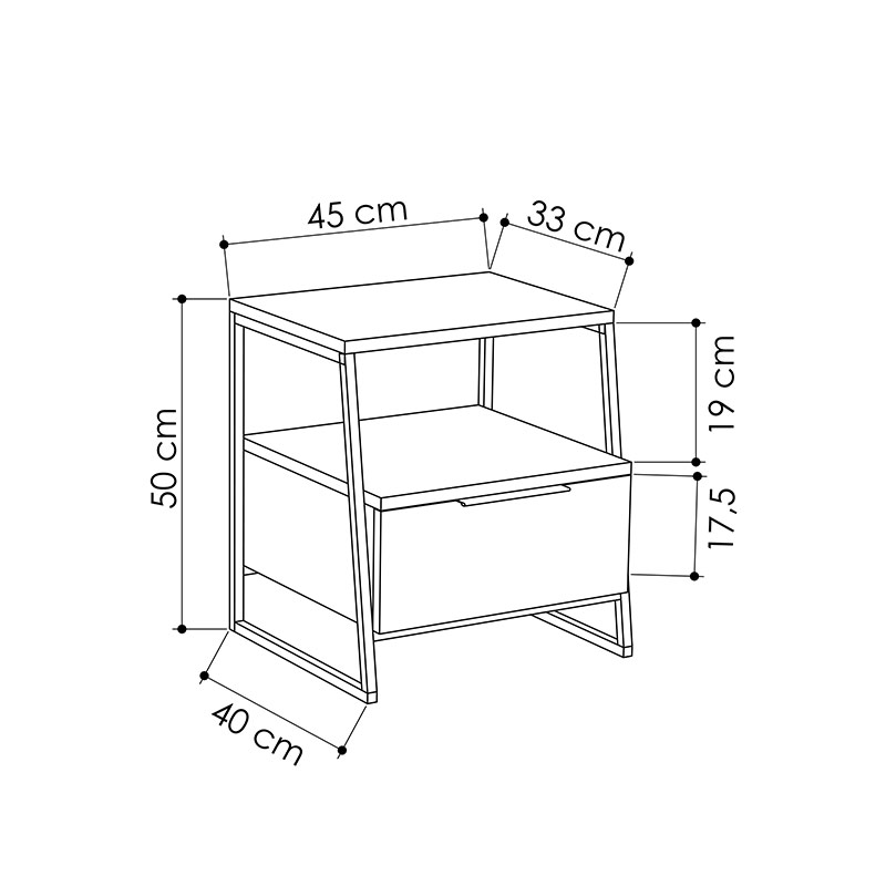 GLADSTONE NIGHTSTAND - WHITE