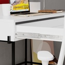 EVANSVILLE WORKING TABLE - WHITE - BURGUNDY