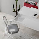 EVANSVILLE WORKING TABLE - WHITE - BURGUNDY