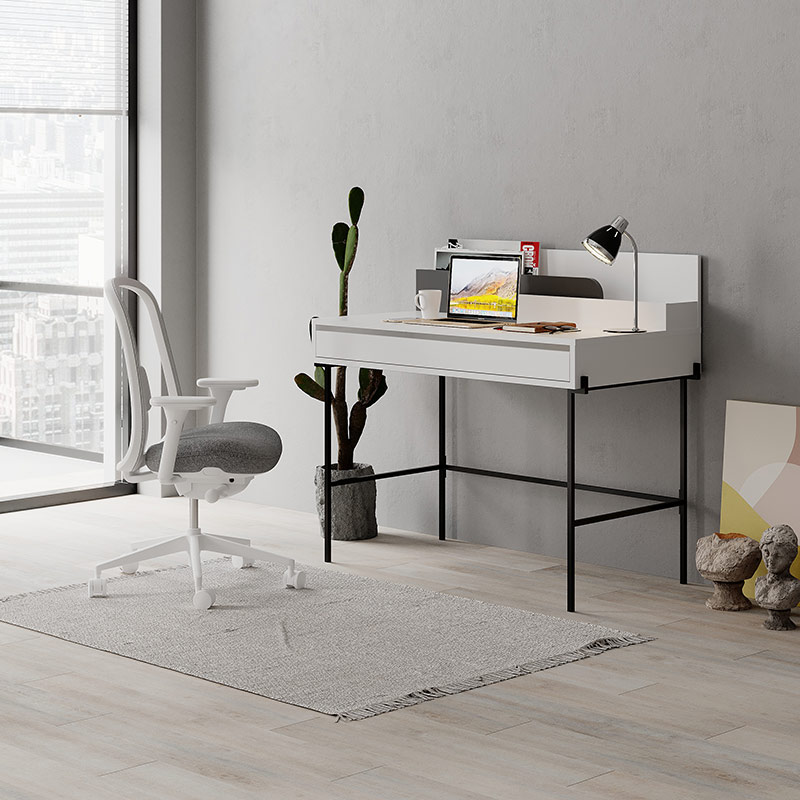 EVANSVILLE WORKING TABLE - WHITE - ANTHRACITE