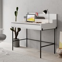 EVANSVILLE WORKING TABLE - WHITE - ANTHRACITE