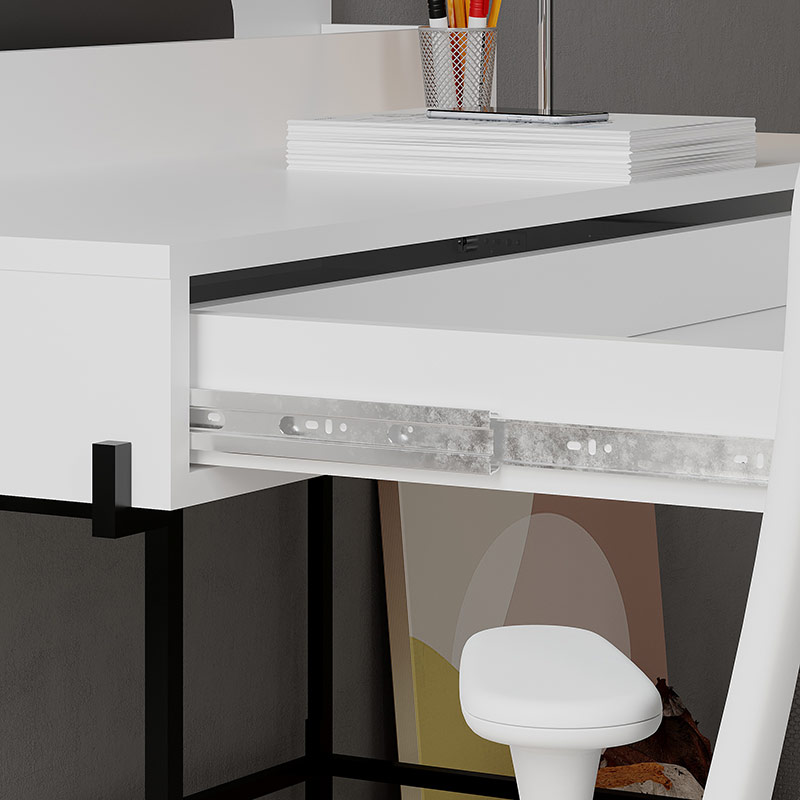 EVANSVILLE WORKING TABLE - WHITE - ANTHRACITE