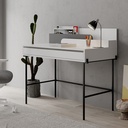 EVANSVILLE WORKING TABLE - WHITE - ANTHRACITE