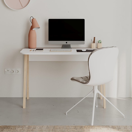 İlcesi Desk - White - Light Mocha