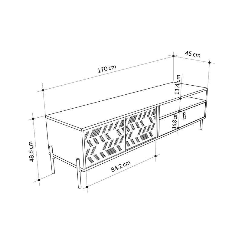 MERIDEN TV STAND - OAK