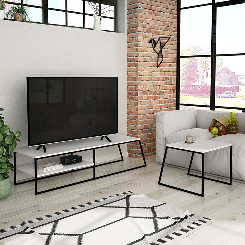 GLADSTONE TV STAND - WHITE