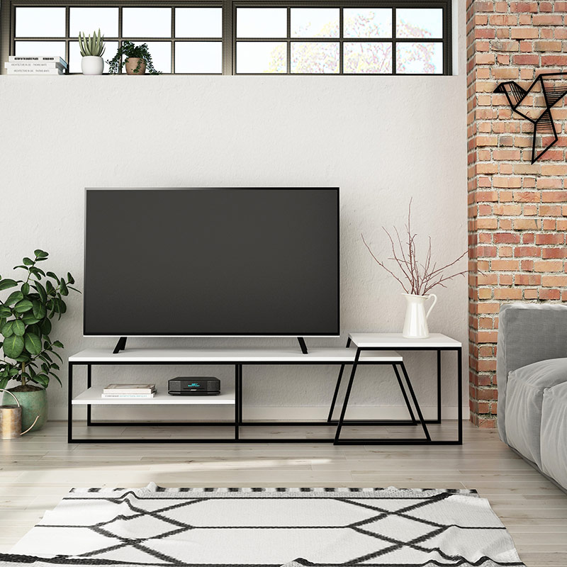 GLADSTONE TV STAND - WHITE