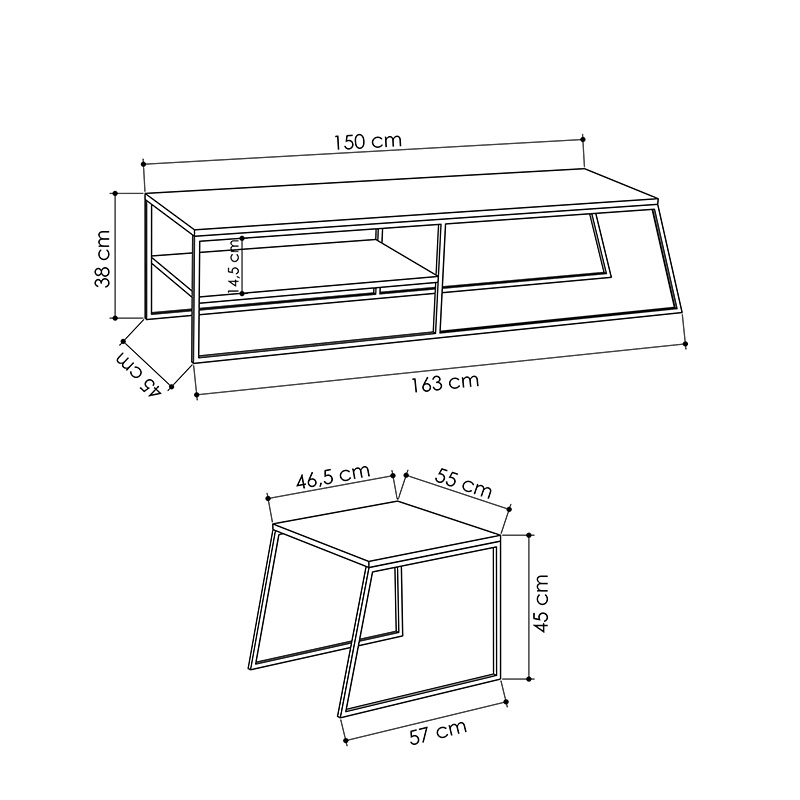 GLADSTONE TV STAND - WHITE