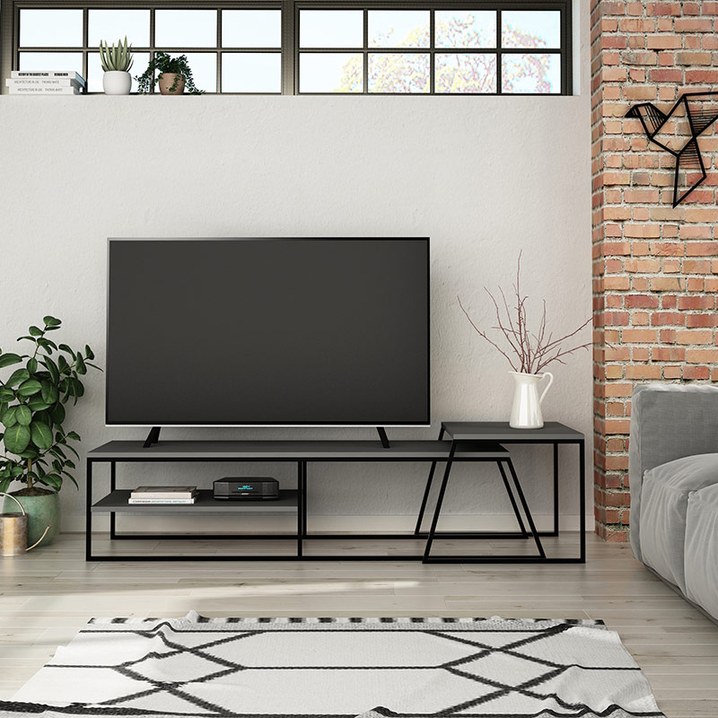 GLADSTONE TV STAND - ANTHRACITE