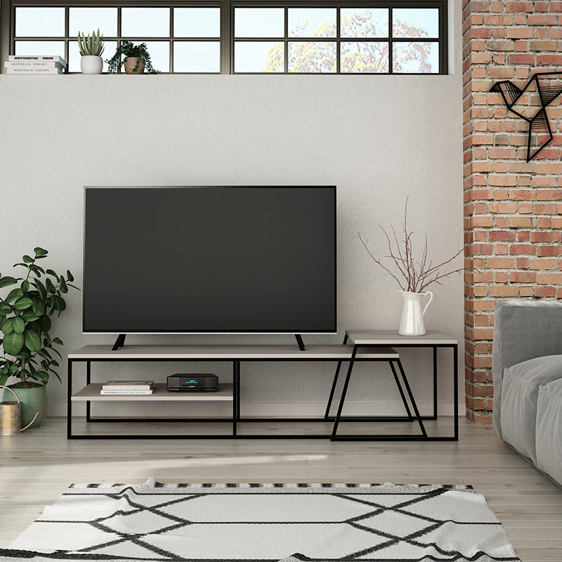 GLADSTONE TV STAND - LIGHT MOCHA