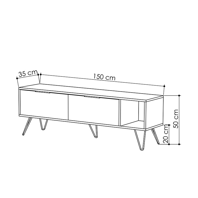 LAWTON TV UNIT - OAK - ANTHRACITE