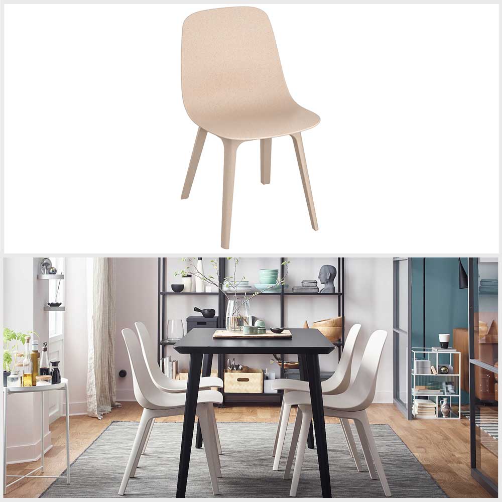 Ikea ODGER Chair, white-beige