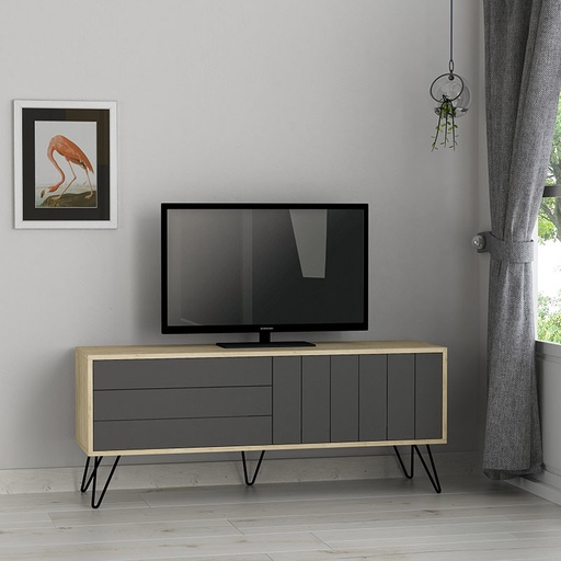 Bartın Tv Stand - Oak - Anthracite