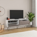 OREGON TV STAND - WHITE - LIGHT MOCHA