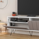 OREGON TV STAND - WHITE - LIGHT MOCHA