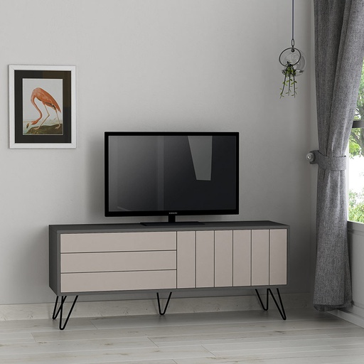 Bartın Tv Stand - Anthracite - Light Mocha