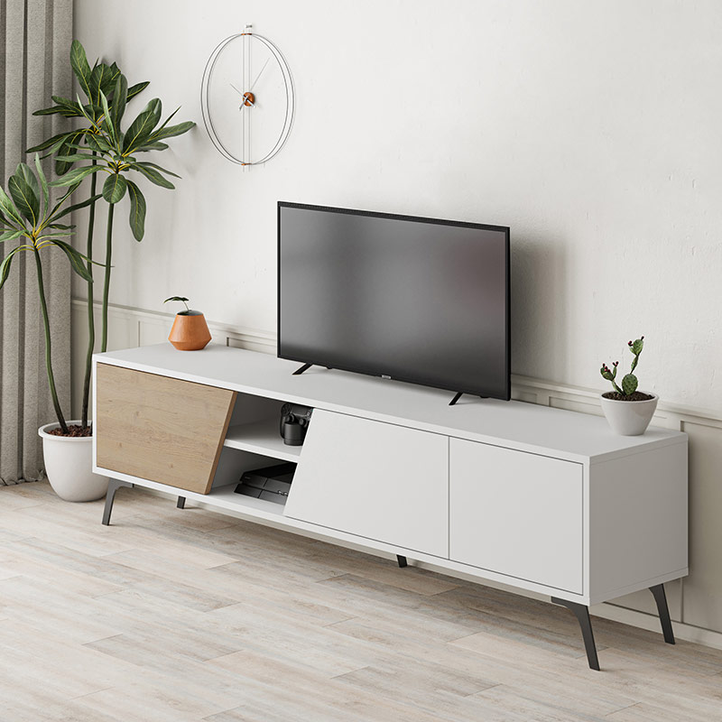 NORWOOD TV STAND - WHITE - OAK