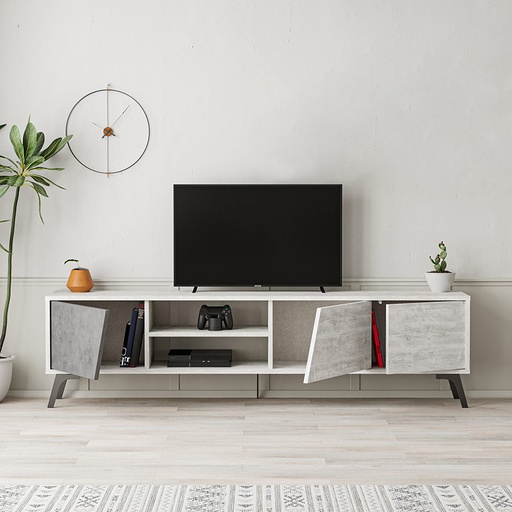 Patnos Tv Stand - Ancient White - Retro Grey