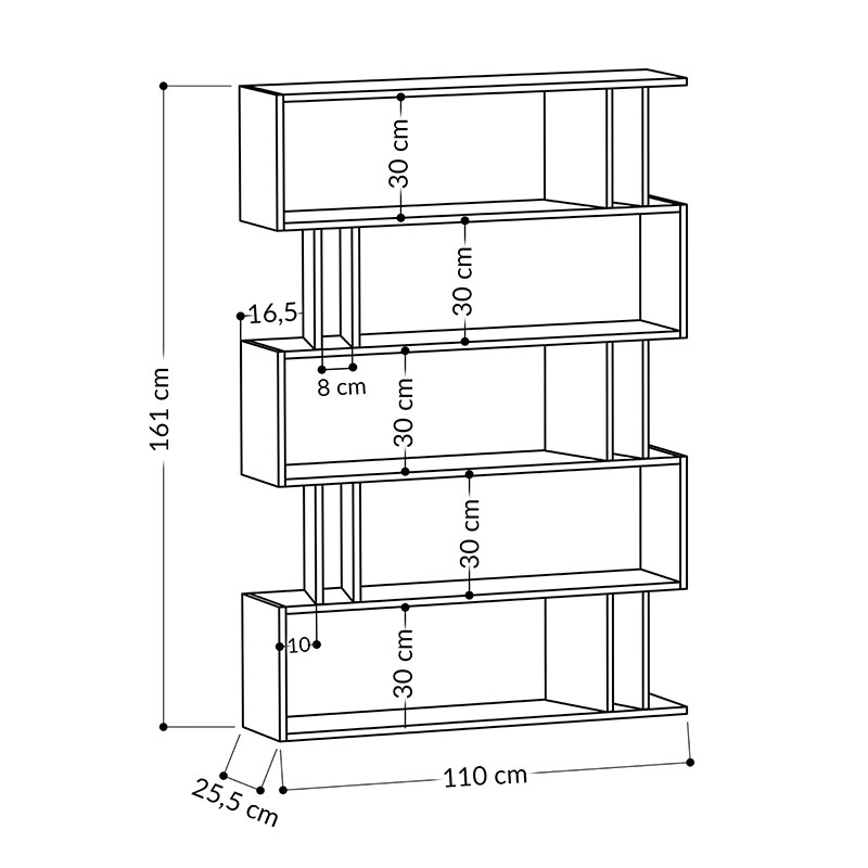 TEXAS BOOKCASE LIGHT MOCHA-DARK COFFEE