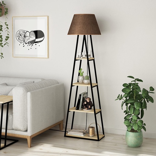 Agrı Floor Lamp - Oak - Brown